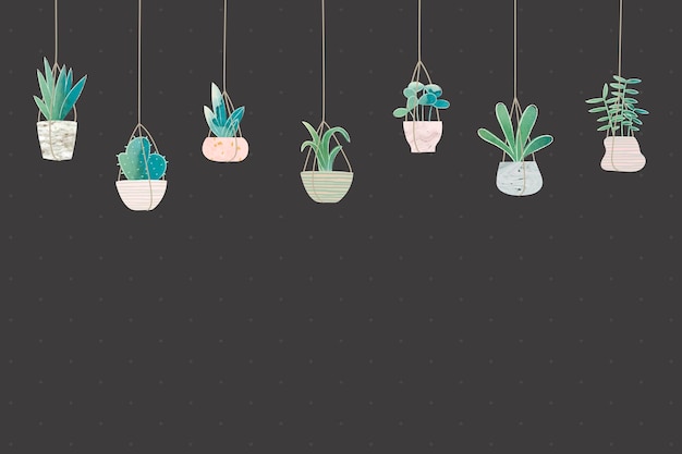 Free Vector cactus hanging over black background