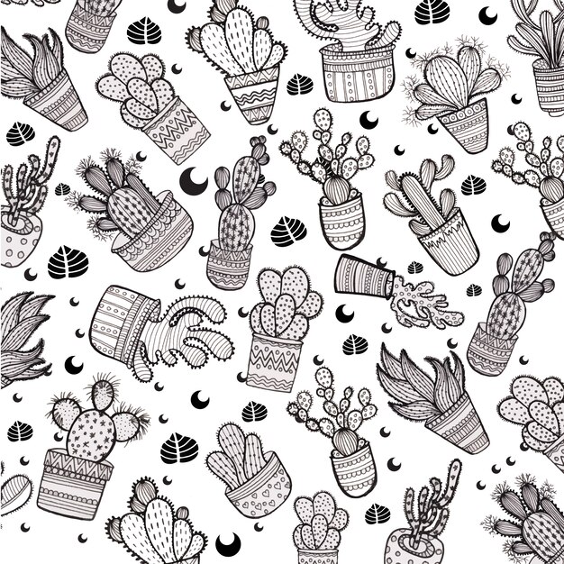 Cactus pattern background