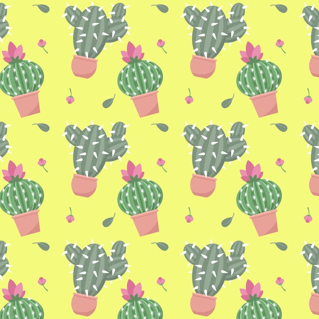 Free Vector cactus pattern collection concept