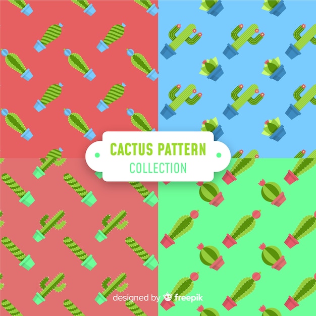 Free Vector cactus pattern collection