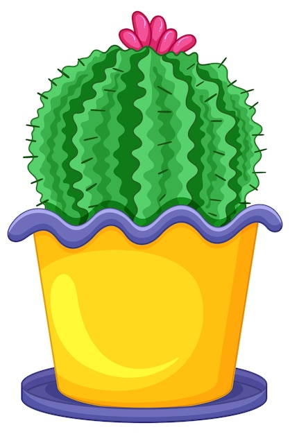 Free Vector cactus in a pot isolated