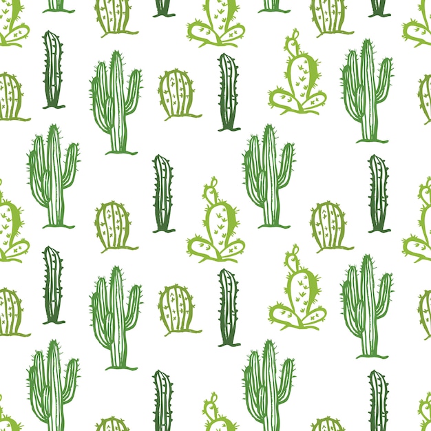 Free Vector cactus seamless color background