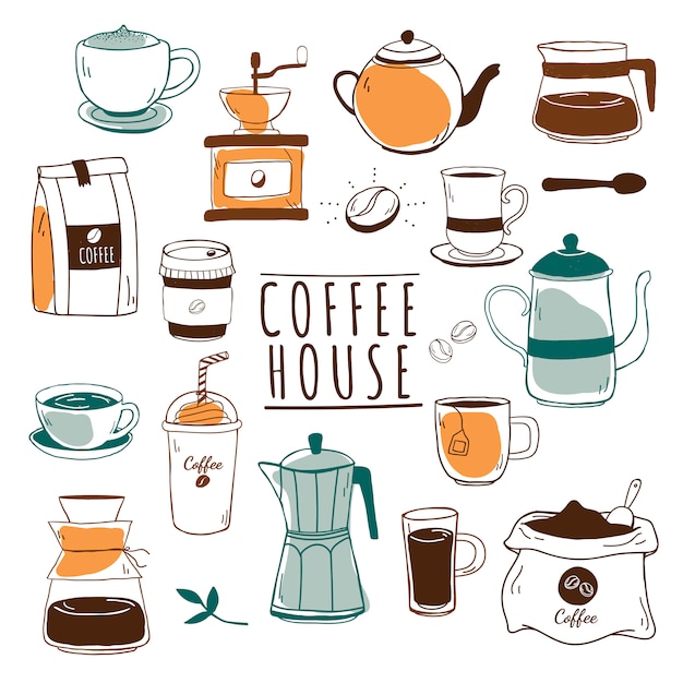 Free vector cafe and coffee house pattern vector