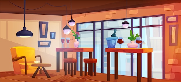 Free Vector cafe or restaurant interior