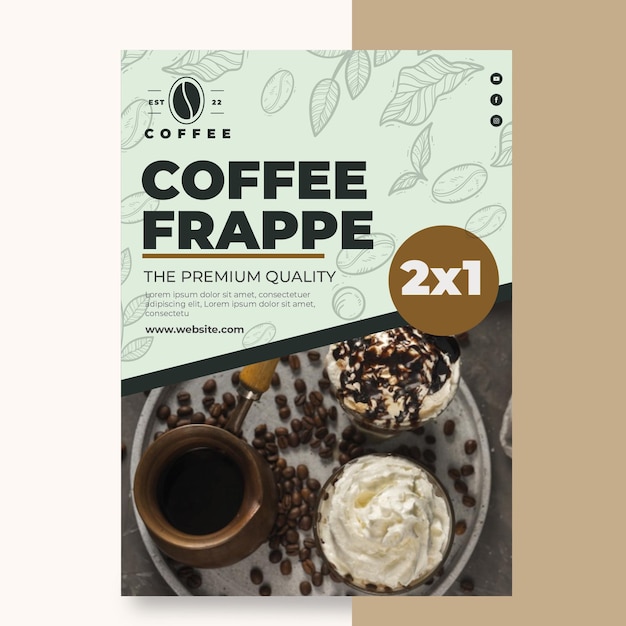 Cafeteria coffee shop flyer template