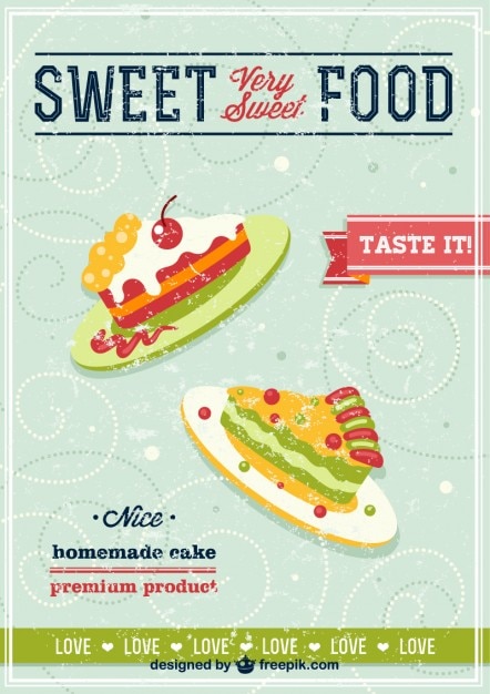 Free vector cake poster vintage