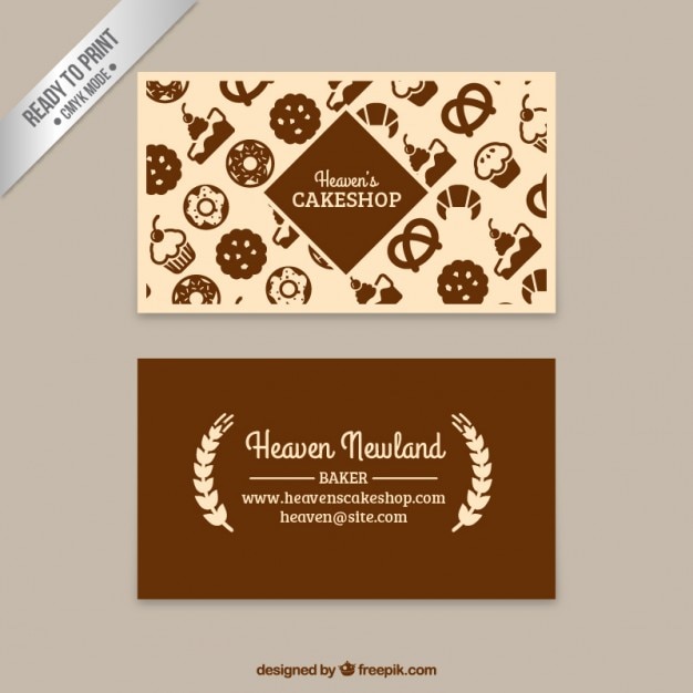 Free vector cake shop business card