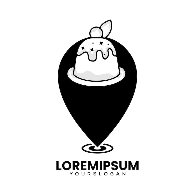 Free Vector cake store location icon logo design