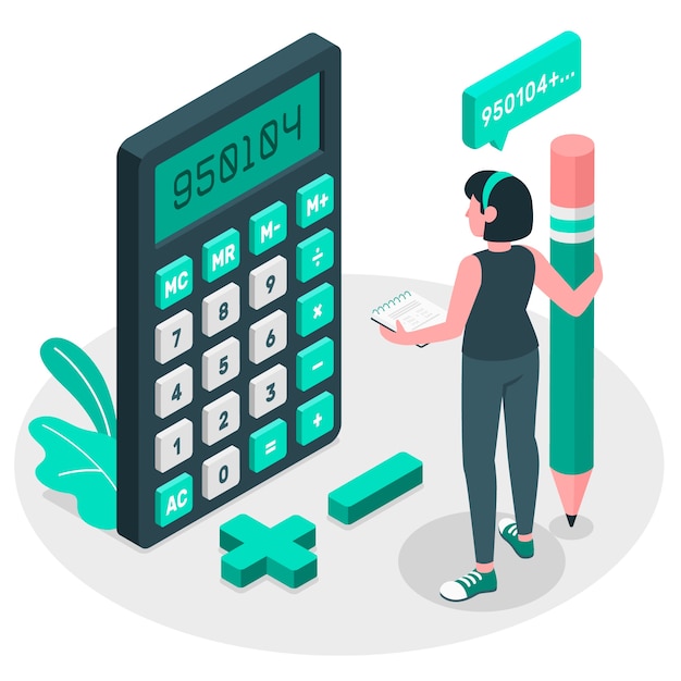 Free vector calculator concept illustration