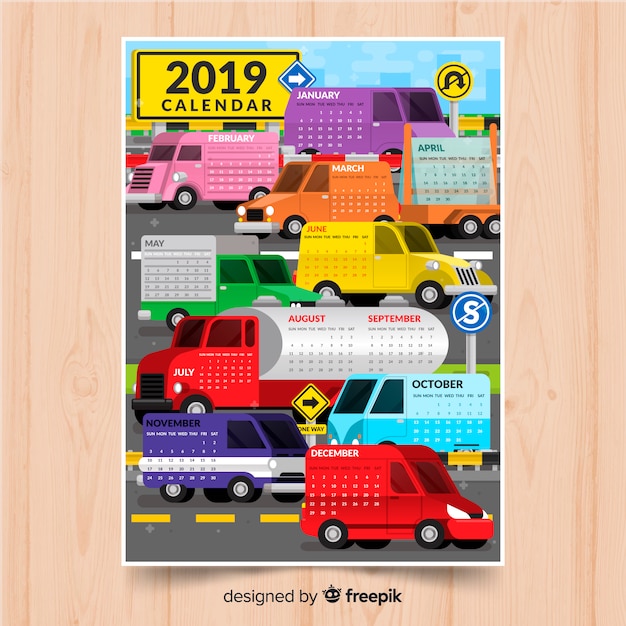 Free Vector calendar 2019