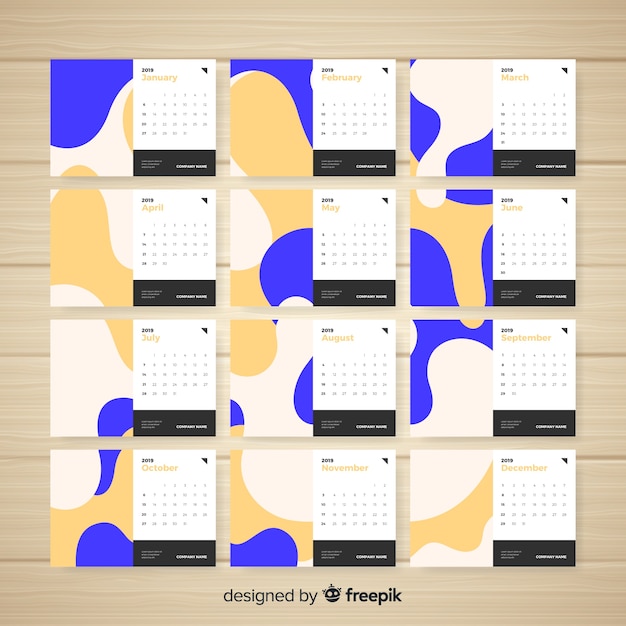 Free Vector calendar 2019