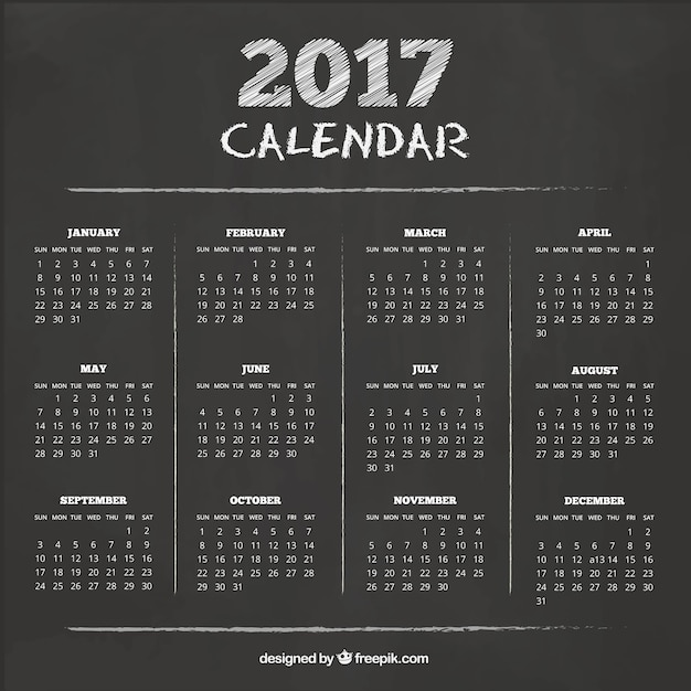 Calendar with blackboard texture