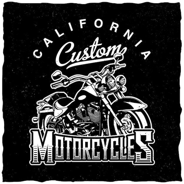 Free Vector california custom motorcycles label