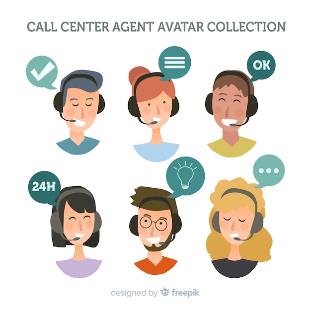 Free Vector call center avatar sample