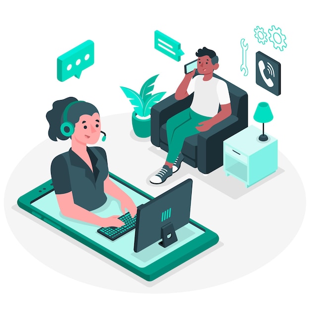 Free Vector call center concept illustration