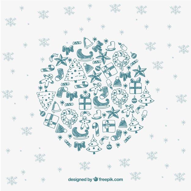 Calligraphic Christmas card vector