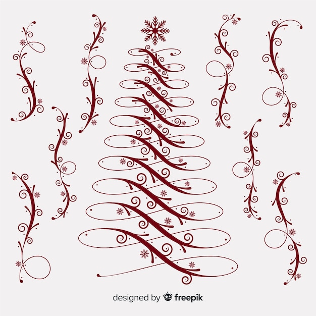 Free Vector calligraphic christmas decoration