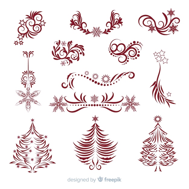 Free Vector calligraphic christmas decoration