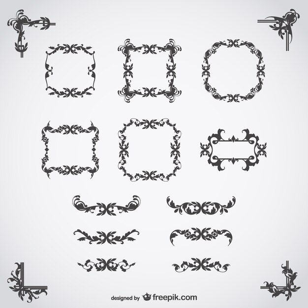 Calligraphic decor frames 