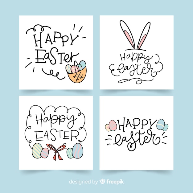 Calligraphic easter card collection