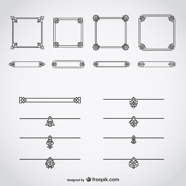 Calligraphic frames and text dividers