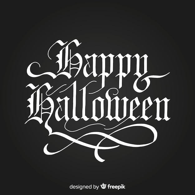 Free Vector calligraphic happy halloween lettering