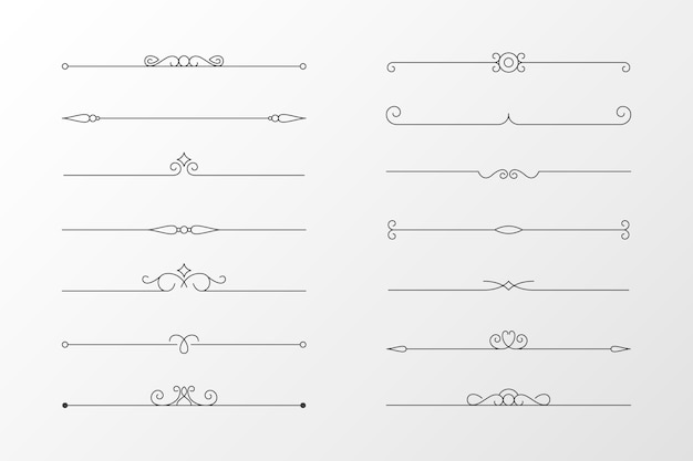 Free vector calligraphic ornamental divider collection