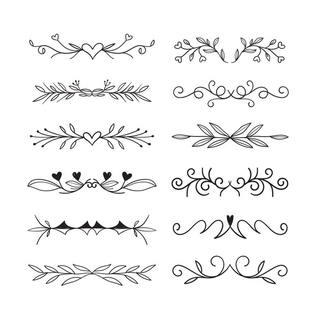 Calligraphic ornamental divider set