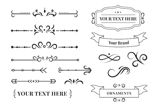 Free Vector calligraphic ornamental element collection