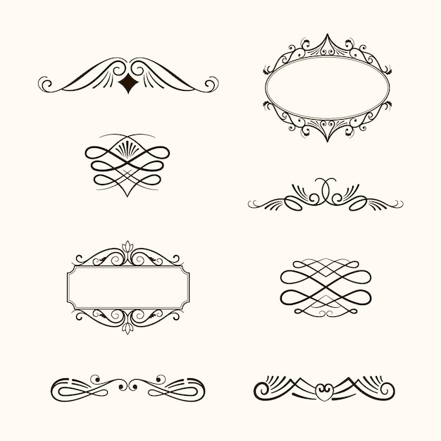 Free Vector calligraphic ornamental element collection