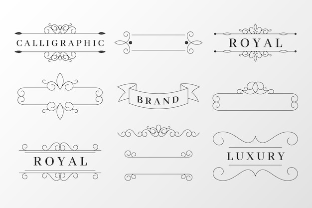 Free Vector calligraphic ornamental element set