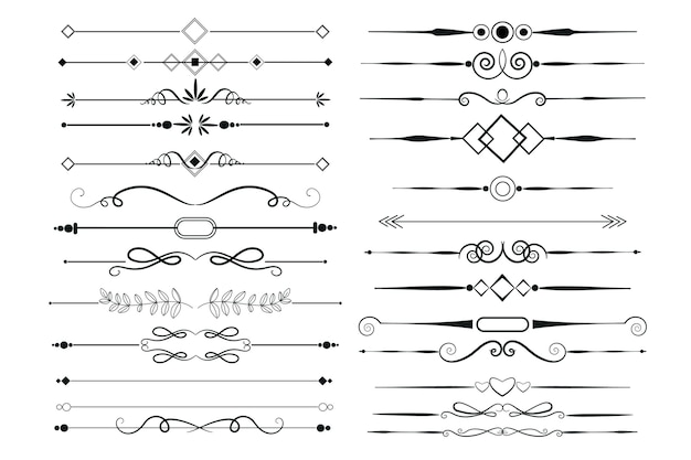 Free Vector calligraphic ornamental element set