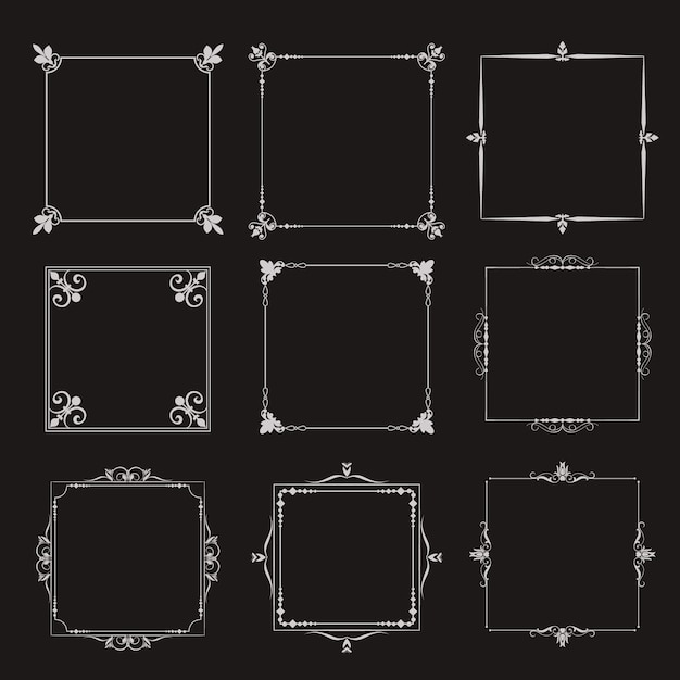 Calligraphic ornamental frame collection