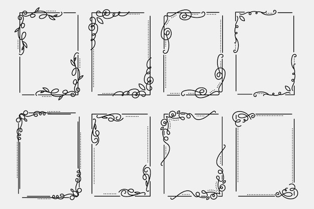 Calligraphic ornamental frame set