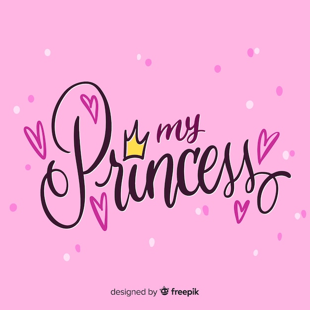 Free vector calligraphic pink princess background