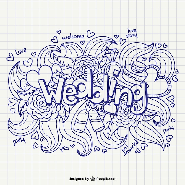 Free Vector calligraphic wedding card