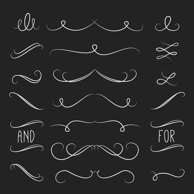 Free Vector calligraphic wedding ornament collection