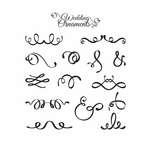 Calligraphic wedding ornament collection