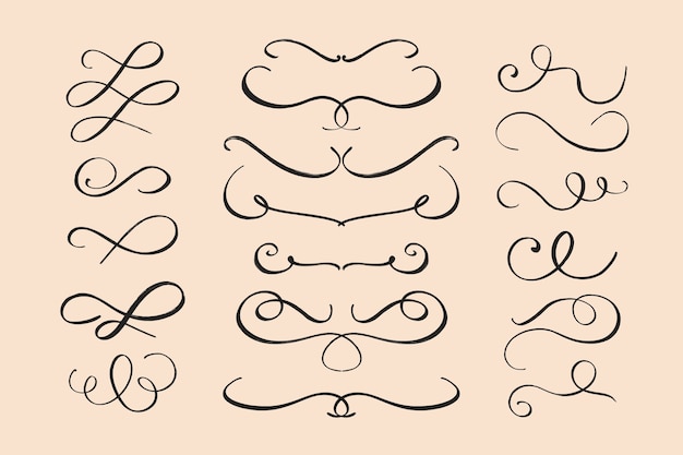 Free Vector calligraphic wedding ornament collection