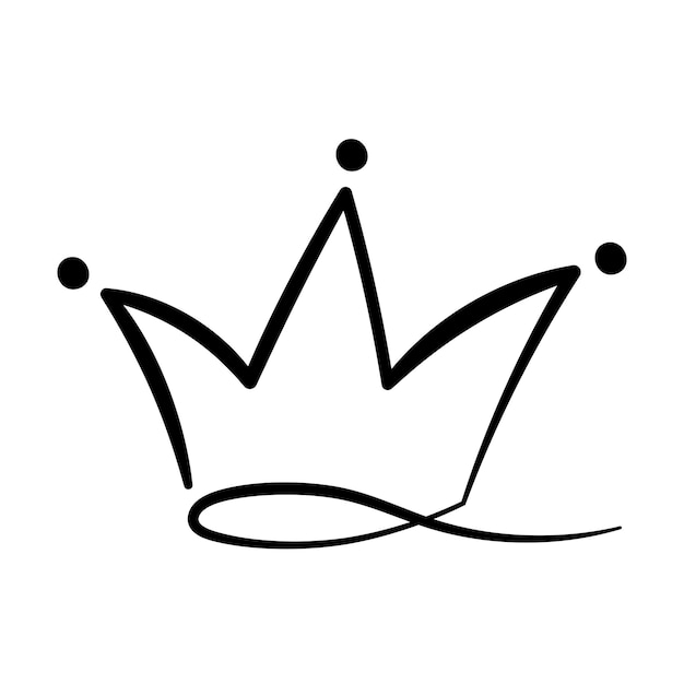 Free vector calligraphy black colour basic crown 2