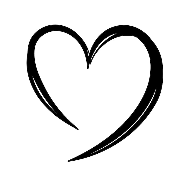 Free Vector calligraphy black heart vectorart