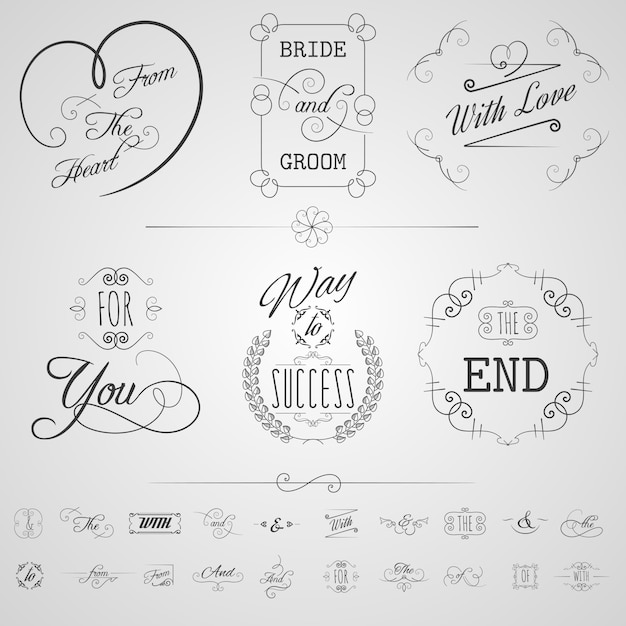 Free Vector calligraphy elements set