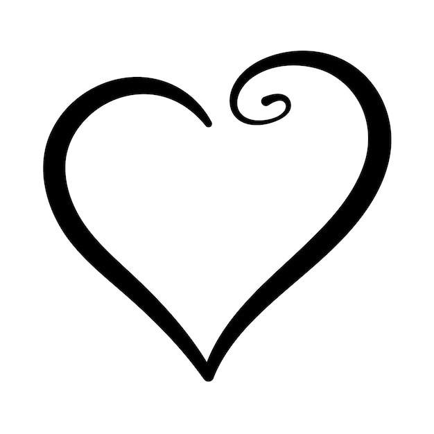 Free vector calligraphy heart curly