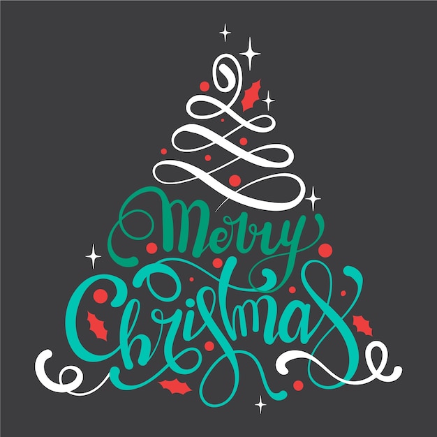 Free Vector calligraphy lettering christmas tree