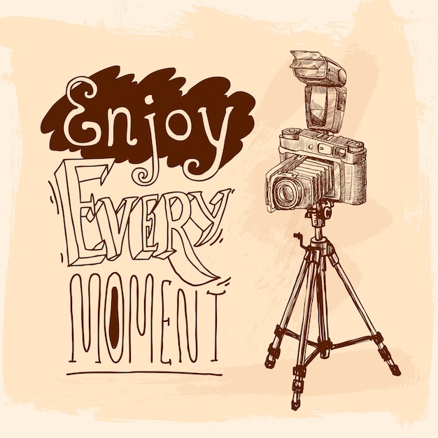 Free Vector camera tripod sketch