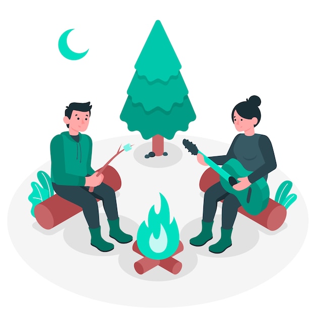 Campfire concept illustration