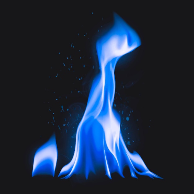 Campfire flame sticker, realistic burning fire image vector