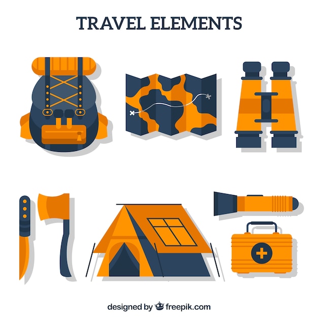 Free Vector camping equipment in flat design