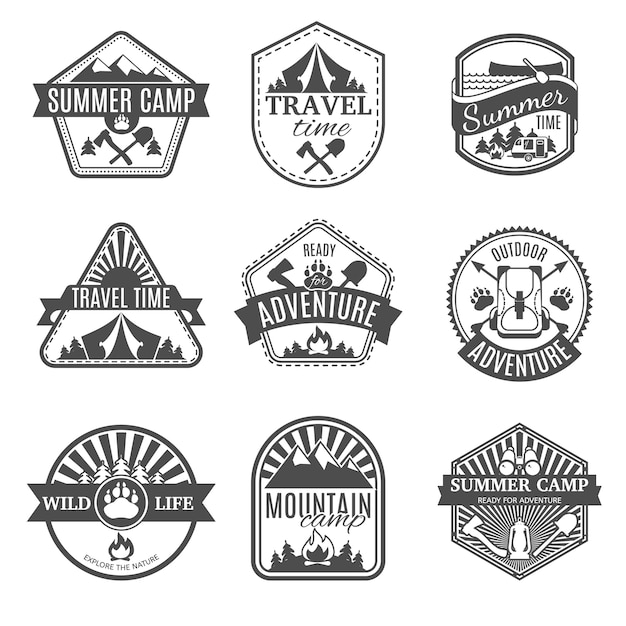 Camping Isolated Icons Set