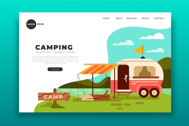 Camping landing page concept